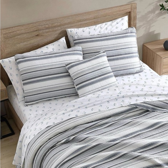 Stone Cottage Fresno Blue Cotton Quilt Bonus Set  Fresno Blue - Full - Queen - Picture 3 of 11